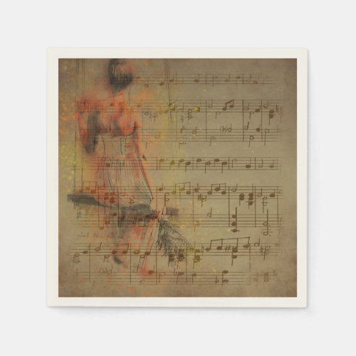 Vintage Musical Notes Paper Napkins