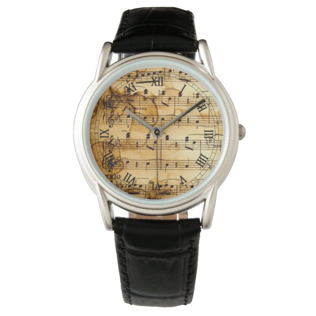vintage musical notes watch (Front)