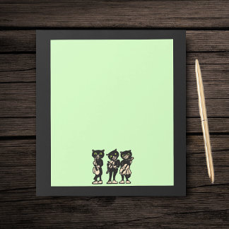Vintage Musician Black Cats Music Notes