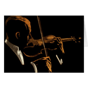 Vintage Musician, Violinist Playing Violin Music