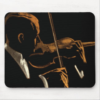 Vintage Musician, Violinist Playing Violin Music Mouse Pad