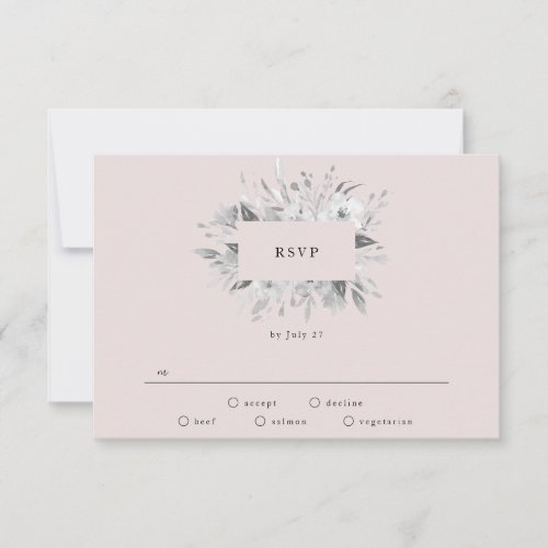 Vintage Musk Watercolor Flowers Wedding RSVP