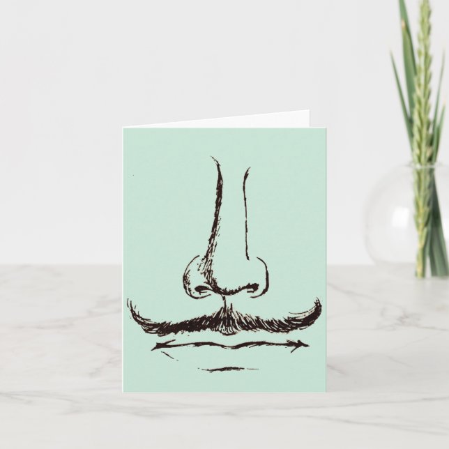 Vintage Mustache Blank Card (Front)