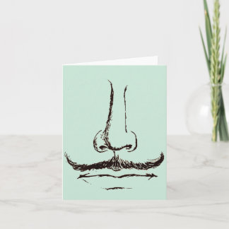 Vintage Mustache Blank Card