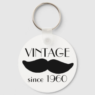 VINTAGE Mustache Keychain