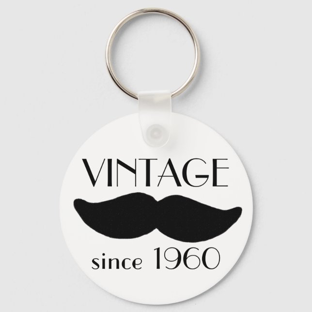 VINTAGE Mustache Keychain (Front)