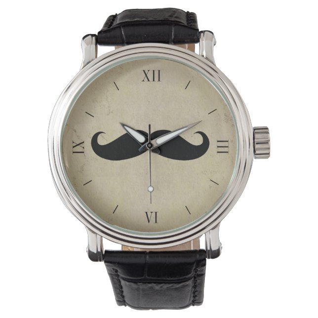 Vintage Mustache Men's Watch (Front)