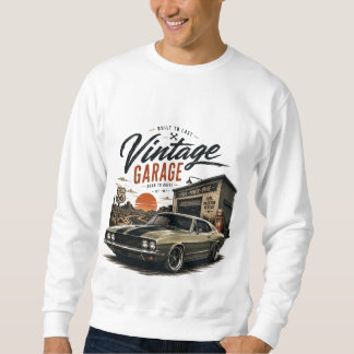 Vintage Mustang Route 66 Garage Sunset Graphic T-S Sweatshirt