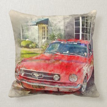 Vintage Mustang Throw Pillow by jonicool at Zazzle