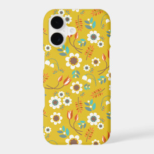 Vintage Mustard Yellow Floral Flowers Pattern iPhone 17 Case