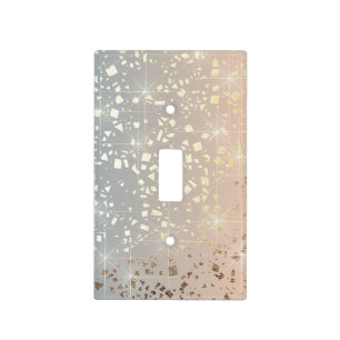 Vintage Muted 1920 Glam Gold Star Foil Sparkle Light Switch Cover