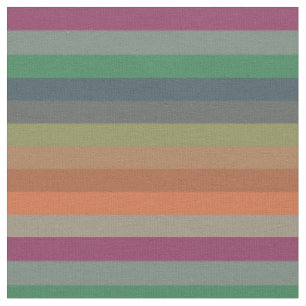 Vintage Muted Earthtone Horizontal Stripe Pattern Fabric