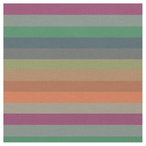 Vintage Muted Earthtone Horizontal Stripe Pattern Fabric