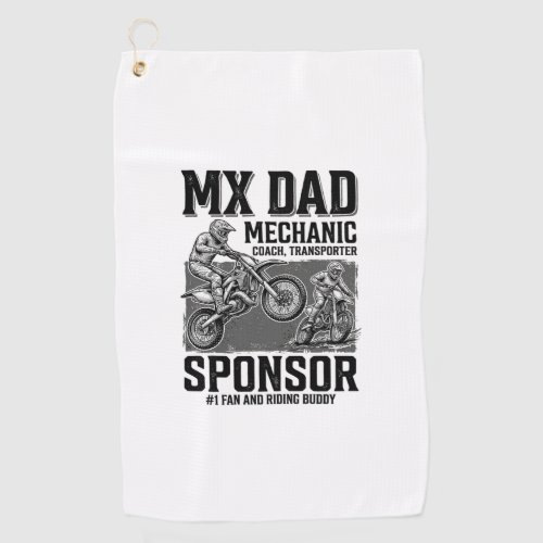 Vintage MX Dad Motocross Riding Buddy Shirt Design Golf Towel