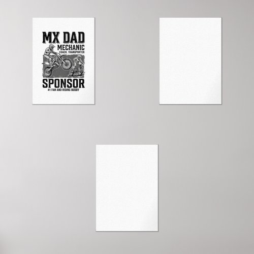 Vintage MX Dad Motocross Riding Buddy Shirt Design Wall Art Sets