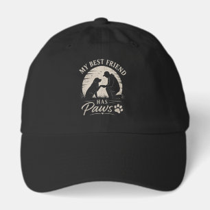 Vintage My Best Friend Has Paws Embroidered Dog Da Hat