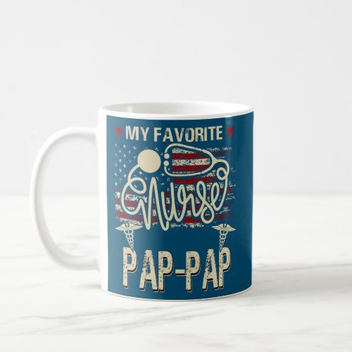 Vintage My Favorite Nurse Pap Pap American Flag Coffee Mug