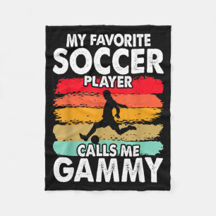 Vintage My Favorite Soccer Player Calls Me Gammy Fleece Blanket
