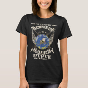 Vintage My Favorite US Seabee Veteran Calls Me Nan T-Shirt
