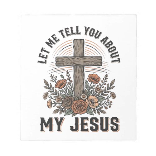 Vintage My Jesus Floral Cross Christian Shirt (2) Notepad