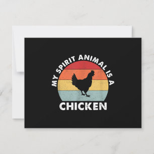Vintage My Spirit Animal Is a Chicken RSVP Card