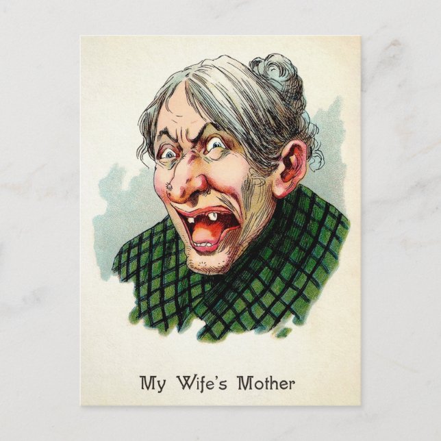 Vintage My Wife's Mother Postcard (Front)