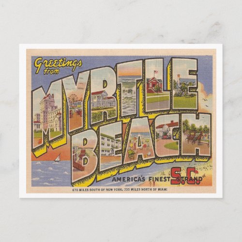 Vintage Myrtle Beach Postcard