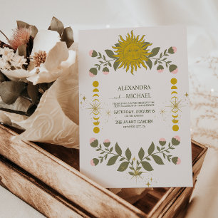 Vintage Mystical Botanical Wedding Invitation