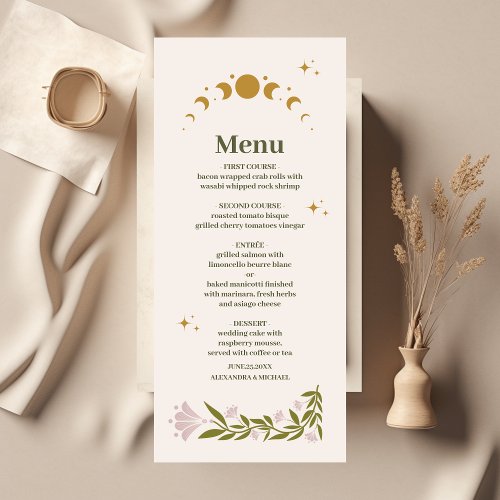 Vintage Mystical Botanical Wedding Menu