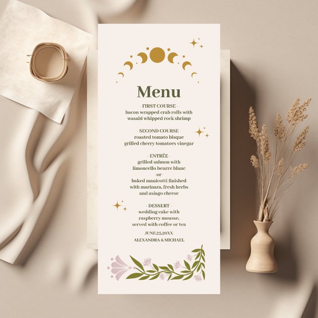 Vintage Mystical Botanical Wedding Menu (Creator Uploaded)