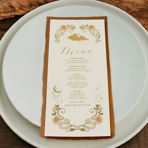 Vintage Mystical Botanical Wedding Menu