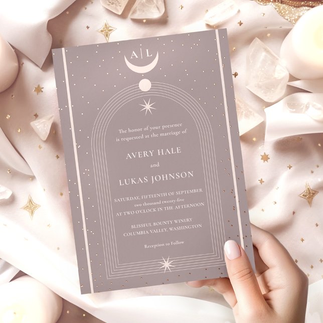 Vintage Mystical Celestial Wedding  Foil Invitation (Creator Uploaded)