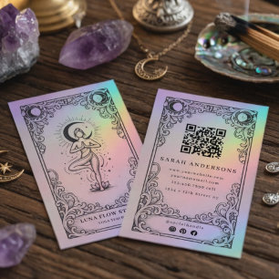 Vintage Mystical Celestial Yoga Instructor Business Card