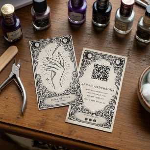 Vintage Mystical Nail Technician Business Card