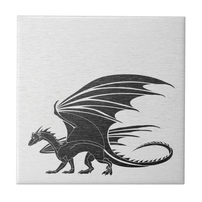 Vintage Mythical Dragon Ceramic Tile (Front)