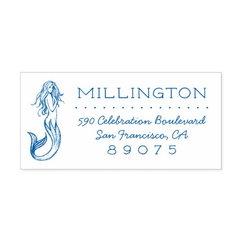 Vintage Mythical Mermaid Return Address Self_inking Stamp