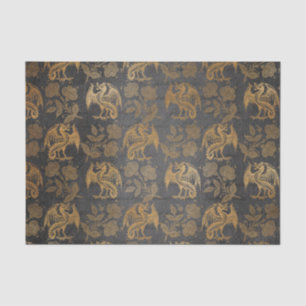 Vintage Mythology Fantasy Dragon Wallpaper Tissue Paper