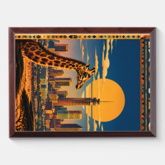 Vintage Nairobi Kenya Retro Travel Poster 1970s Award Plaque