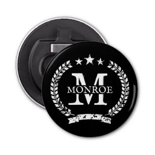 Vintage name monogram magnetic beer bottle opener