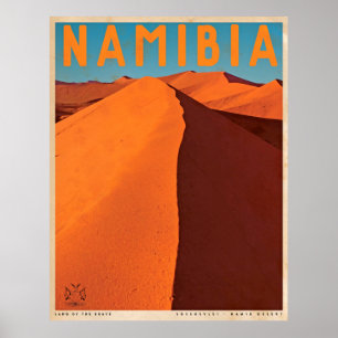 Vintage Namib Desert Travel Poster