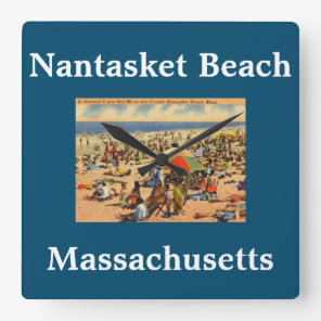 Vintage Nantasket Beach, Hull, Mass Square Wall Clock