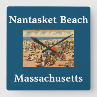 Vintage Nantasket Beach, Hull, Mass Square Wall Clock
