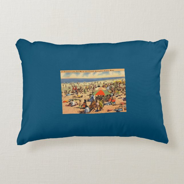 Vintage Nantasket Beach, Massachusetts Accent Pillow (Front)