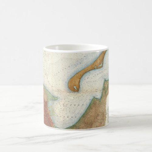 Vintage Nantucket Harbor Map Coffee Mug