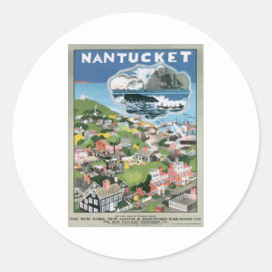 Vintage Nantucket Massachusetts Classic Round Sticker