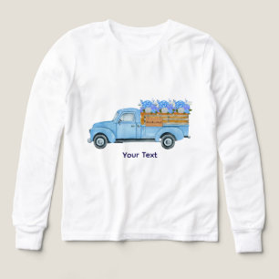 Vintage Nantucket Watercolor Blue Truck & Hydrange Tri-Blend Shirts