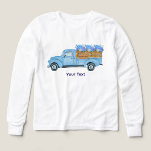 Vintage Nantucket Watercolor Blue Truck & Hydrange Tri-Blend Shirts