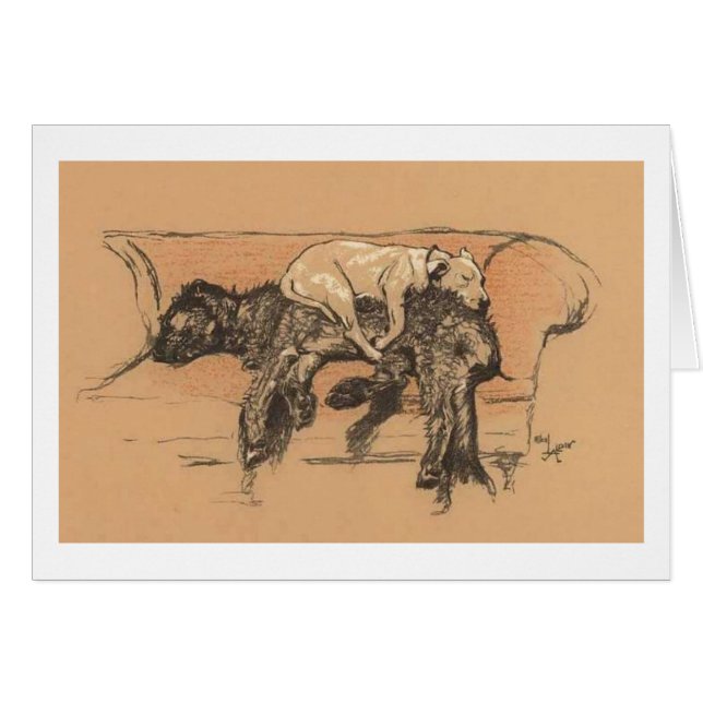 Vintage - Nap Time for Two Dogs, Cards (Front Horizontal)