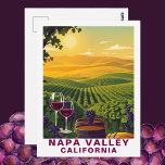 Vintage Napa Valley, California Wine Travel Postcard