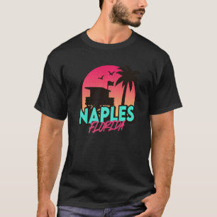 Vintage Naples Beach Florida Palm Trees Fl Retro T-Shirt